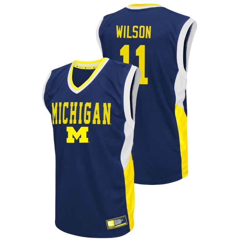 Michigan Wolverines Men's NCAA Luke Wilson #11 Blue Fadeaway College Basketball Jersey KRK2149BG